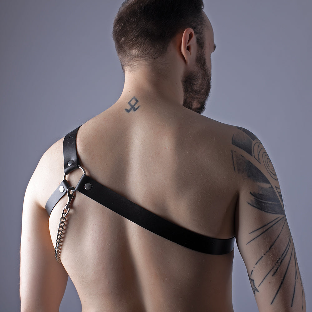 Leather harness for men