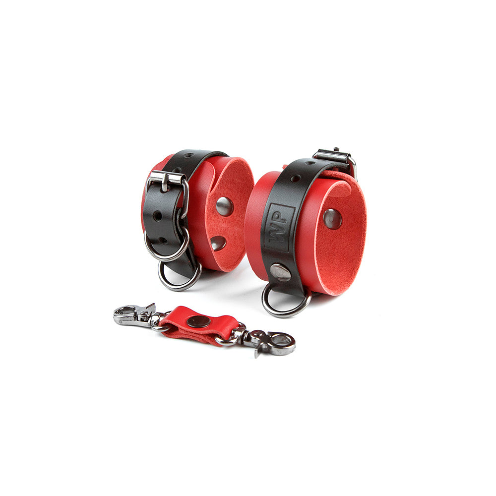 Red and Black BDSM cuffs