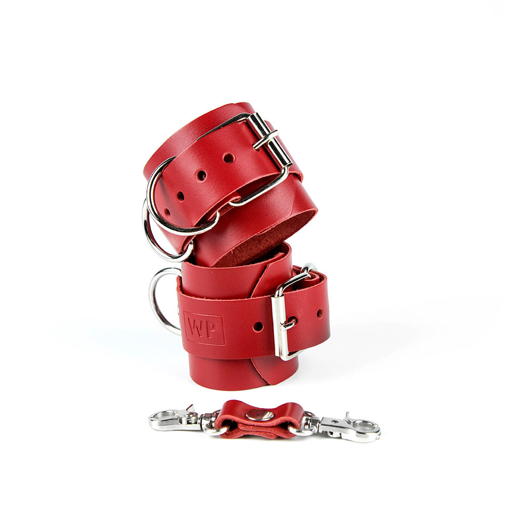 red leather bdsm cuffs