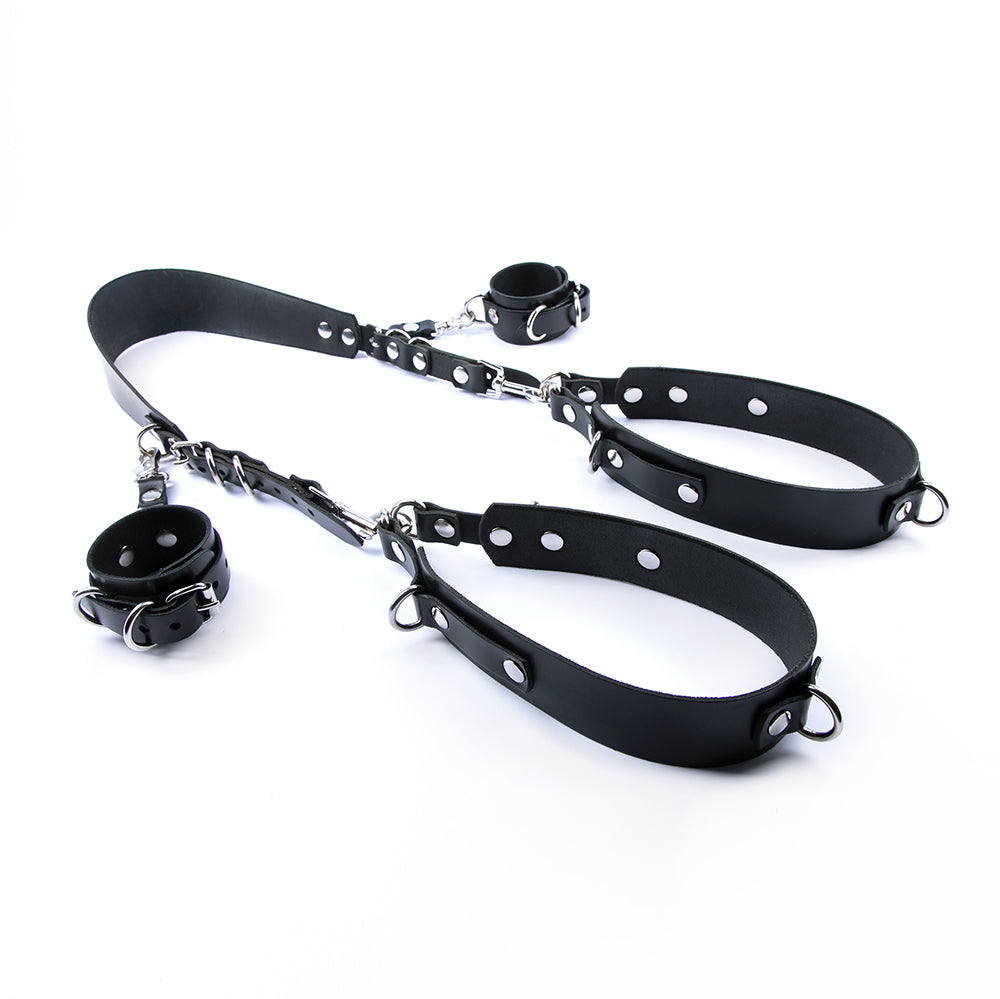 leather thigh sling and handcuffs set